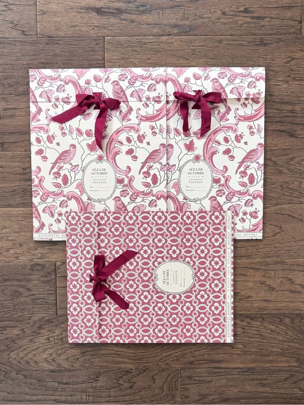 Brand New Sezane x Antoinette Poisson Gift Pouch with Cotton Ribbon Set of Three